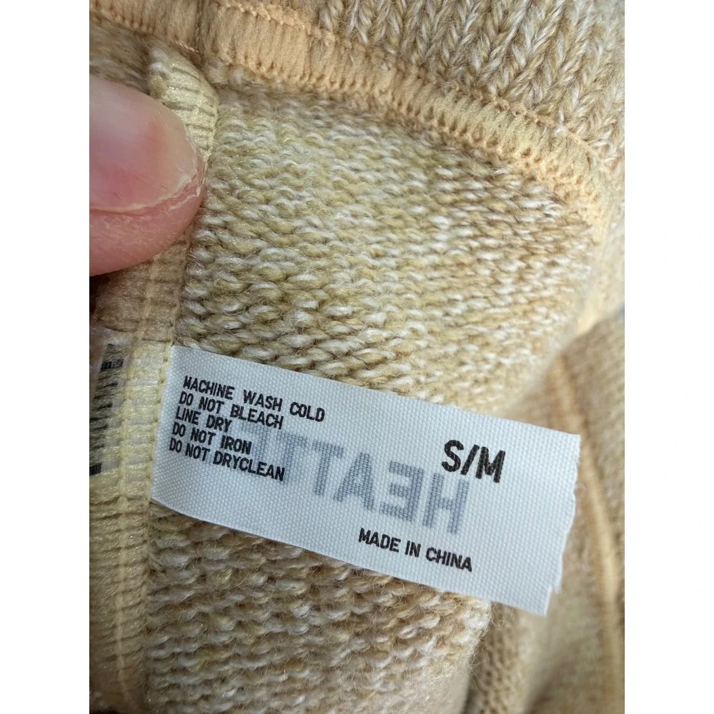 Uniqlo Heattech Knitted Footless Tights Womens S/M Tan Good Warm Lounge Leggings